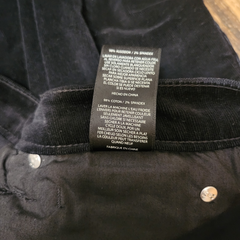 Kut from the Kloth Black Catherine Boyfriend Corduroy Pants SZ 14 - Picture 6 of 10